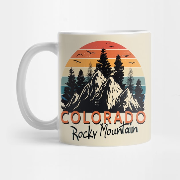 Colorado Tee - Retro Vintage Mountains Nature Hiking T-Shirt by Meryarts